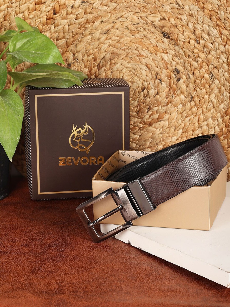 Men ZEVORA Belts | Buy Zevora Men Reversible Textured Belt - Accessories For Men