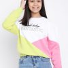 Kids Lil Tomatoes Jacket, Sweater & Sweatshirts | Buy Lil Tomatoes Girls Lime Green Colourblocked Sweatshirt - Apparel For Girls