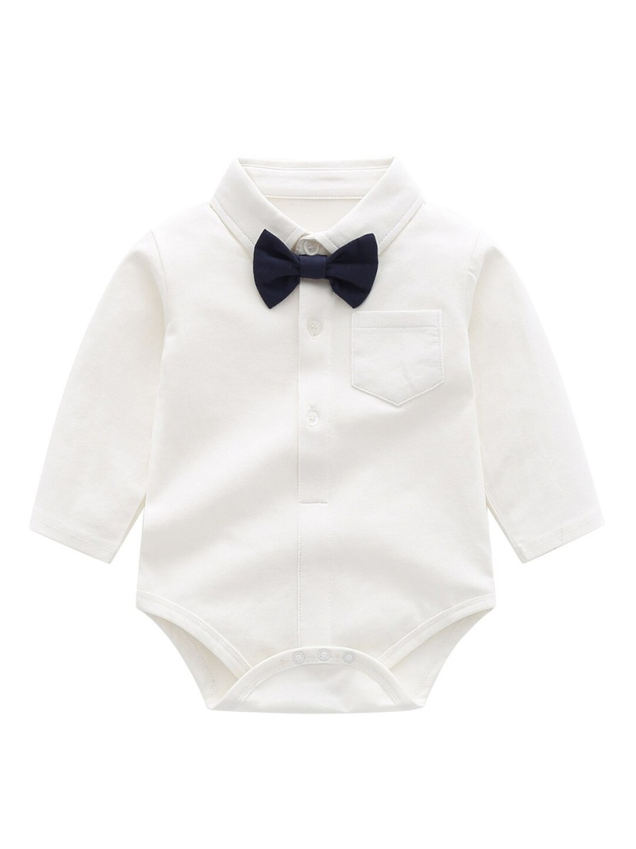 Kids StyleCast Party Wear | Buy Stylecast Infants White Cotton Shirt Style Bodysuits - Apparel For Boys