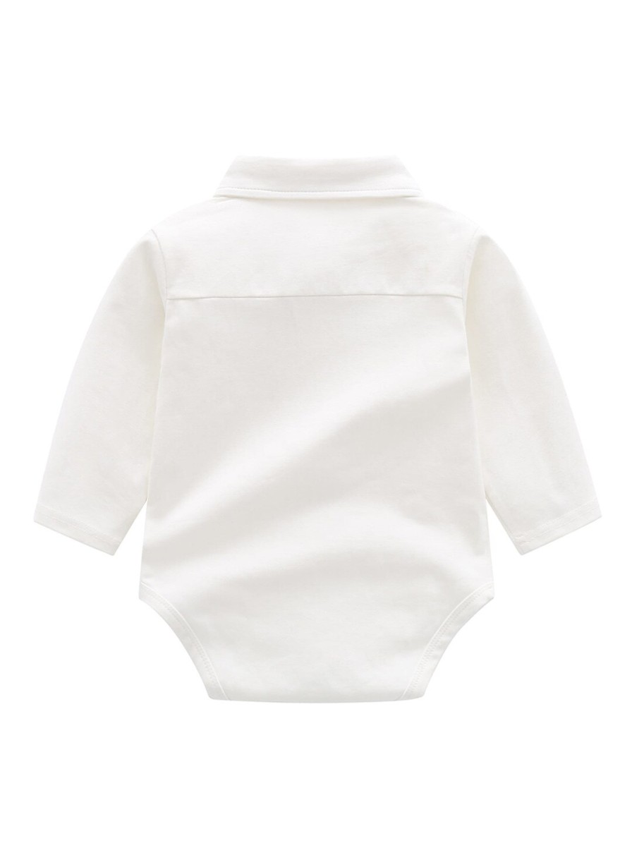 Kids StyleCast Party Wear | Buy Stylecast Infants White Cotton Shirt Style Bodysuits - Apparel For Boys