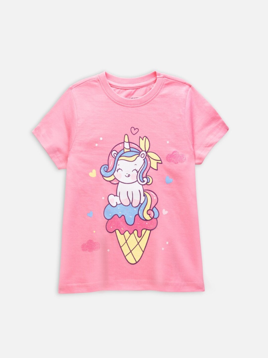 Kids Nap Chief Clothing Sets | Buy Nap Chief Girls Unicorn Printed Pure Cotton T Shirt With Shorts - Apparel For Girls