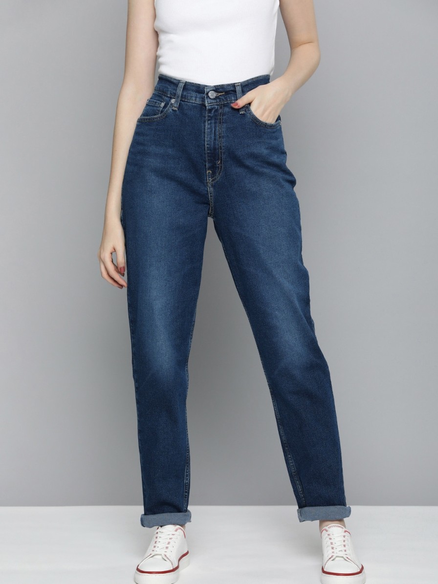 Women Levis Jeans | Buy Levis Women Mom Loose Tapered Fit High Rise Stretchable Jeans - Apparel For Women