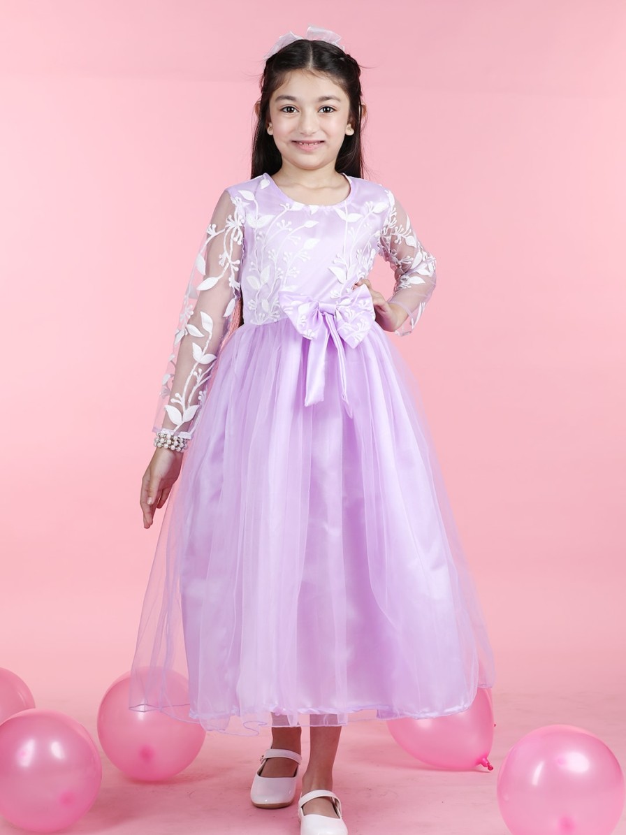 Kids Cutiekins Party Wear | Buy Cutiekins Girls Net Fit & Flare Maxi Dress - Apparel For Girls