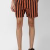 Men FOREVER 21 Swimwear | Buy Forever 21 Men Rust Orange & Black Striped Swim Bottoms - Apparel For Men