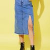 Women StyleStone Skirts & Palazzos | Buy Stylestone Denim Midi Straight Skirt - Apparel For Women