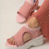 Kids Shoetopia Heels | Buy Shoetopia Woven Design Open Toe Wedges With Backstrap - Footwear For Girls