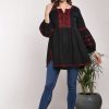 Women Sangria Kurtis, Tunics & Tops | Buy Sangria Black & Red Embroidered Tunic - Apparel For Women