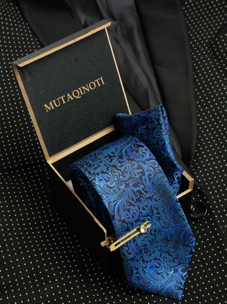 Men MUTAQINOTI Ties, Cufflinks & Pocket Squares | Buy Mutaqinoti Men Woven Design Silk Blend Necktie Accessory Gift Set - Accessories For Men