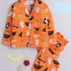 Kids Knitting Doodles Nightwear & Loungewear | Buy Knitting Doodles Kids Orange & Black Printed Night Suit - Apparel For Unisex Kids