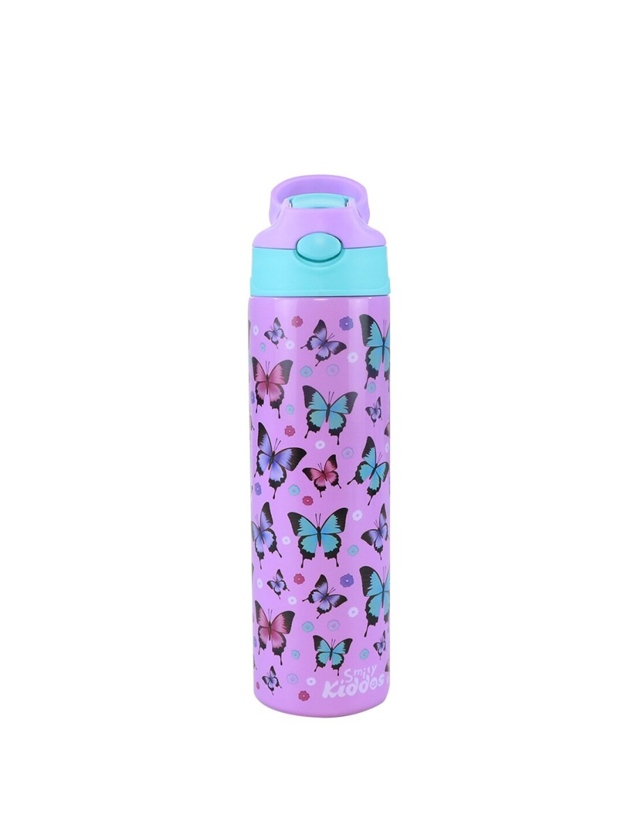 Kids Smily Kiddos Bags & Backpacks | Buy Smily Kiddos Purple Butterfly Printed Insulated Water Bottle 600 Ml - Home For Unisex Kids