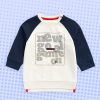 Kids mothercare Mothercare | Buy Mothercare Infant Boys White & Navy Blue Typography Printed Pure Cotton Sweatshirt - Apparel For Boys