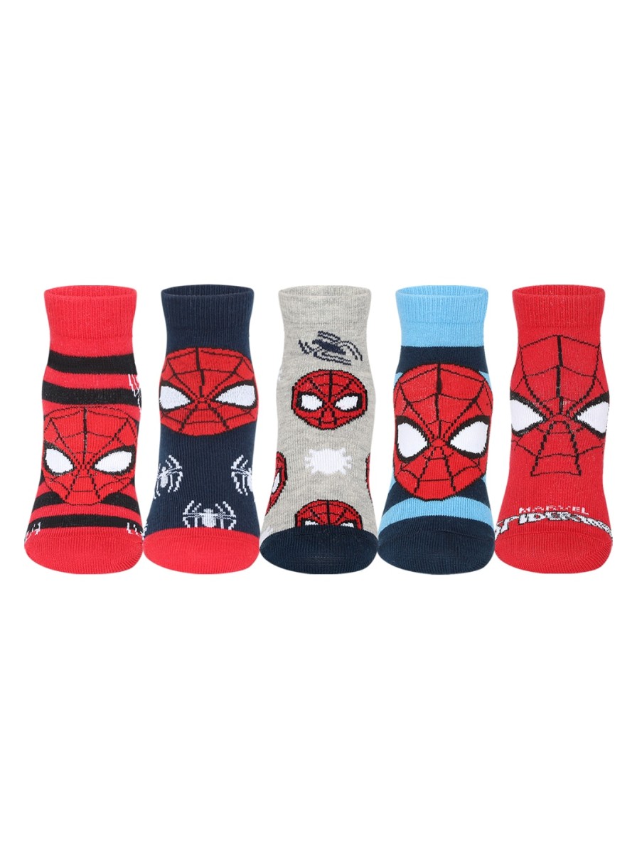 Kids Supersox Socks | Buy Supersox Unisex Pack Of 5 Ankle Length Spiderman Socks - Accessories For Unisex Kids