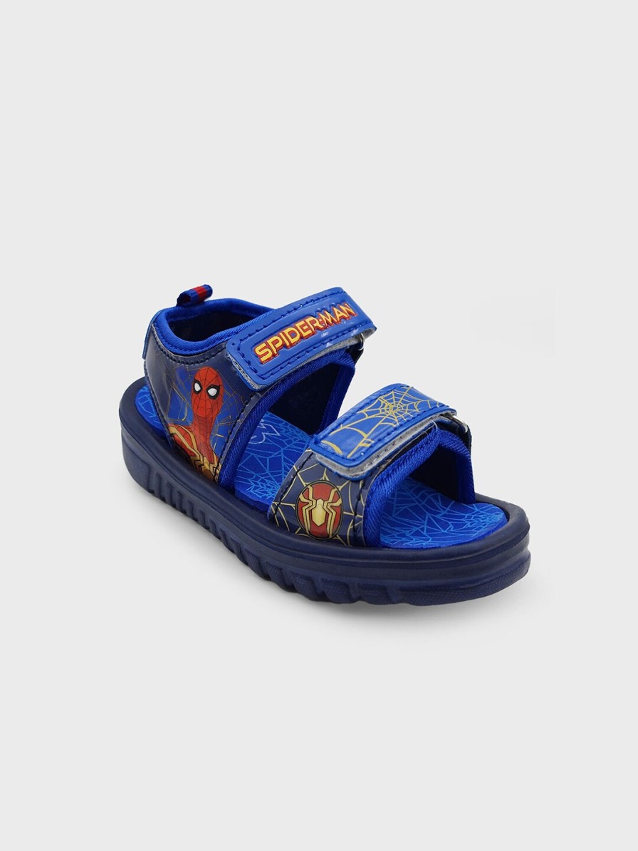 Kids Kids Ville Sandals | Buy Kids Ville Boys Spiderman Navy Blue & Yellow Comfort Sandals - Footwear For Boys