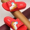 Kids WELCOME Flipflops | Buy Welcome Kids Red & White Unicorn Printed Sliders - Footwear For Unisex Kids