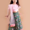 Kids pspeaches Lehenga Choli | Buy Pspeaches Girls Blue & Pink Ready To Wear Lehenga & Blouse With Dupatta - Apparel For Girls