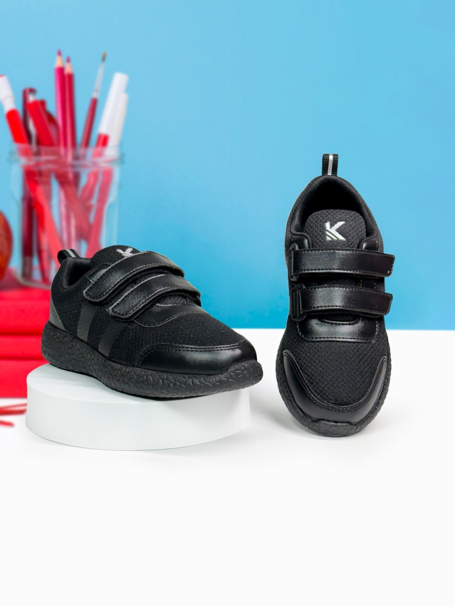 Kids KazarMax Sports Shoes | Buy Kazarmax Kids Black Solid School Shoes - Footwear For Unisex Kids