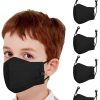 Kids CENWELL Masks & Protective Gears | Buy Cenwell Kids Pack Of 5 Black Solid Reusable Washable Breathable Outdoor Cloth Mask - Accessories For Unisex Kids