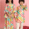 Kids Readiprint Fashions Ethnic Wear | Buy Readiprint Fashions Boys Leheriya Printed Mandarin Collar Regular Kurta With Pyjamas - Apparel For Boys