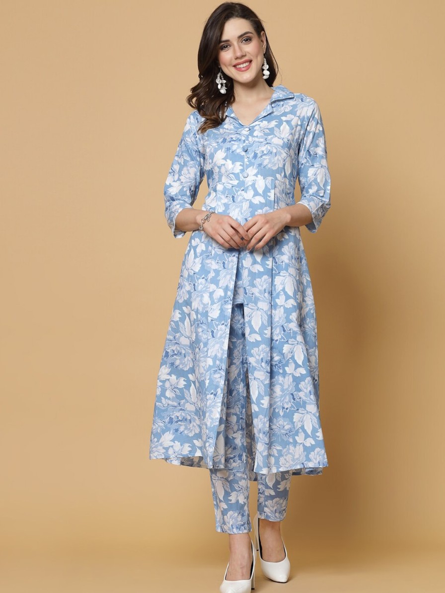 Women SkyaSia Kurtas & Suits | Buy Skyasia Floral Printed Regular Pure Cotton Kurta With Trousers - Apparel For Women