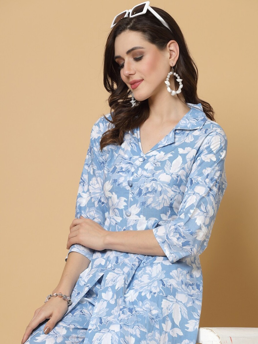 Women SkyaSia Kurtas & Suits | Buy Skyasia Floral Printed Regular Pure Cotton Kurta With Trousers - Apparel For Women