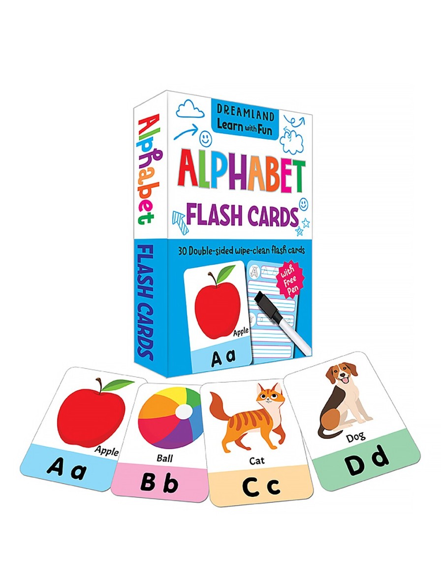 Kids Dreamland Learning & Development | Buy Dreamland Kids Pack Of 30 Alphabets Double Sided Flash Cards With Pen For Kids - Toys And Games For Unisex Kids