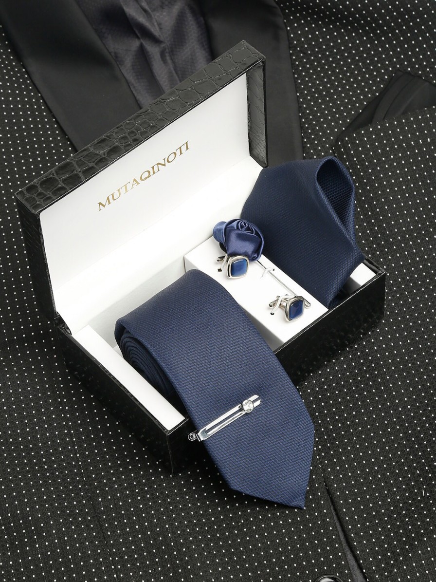 Men MUTAQINOTI Accessory Gift Sets | Buy Mutaqinoti Men Silk Necktie Accessory Gift Set - Accessories For Men