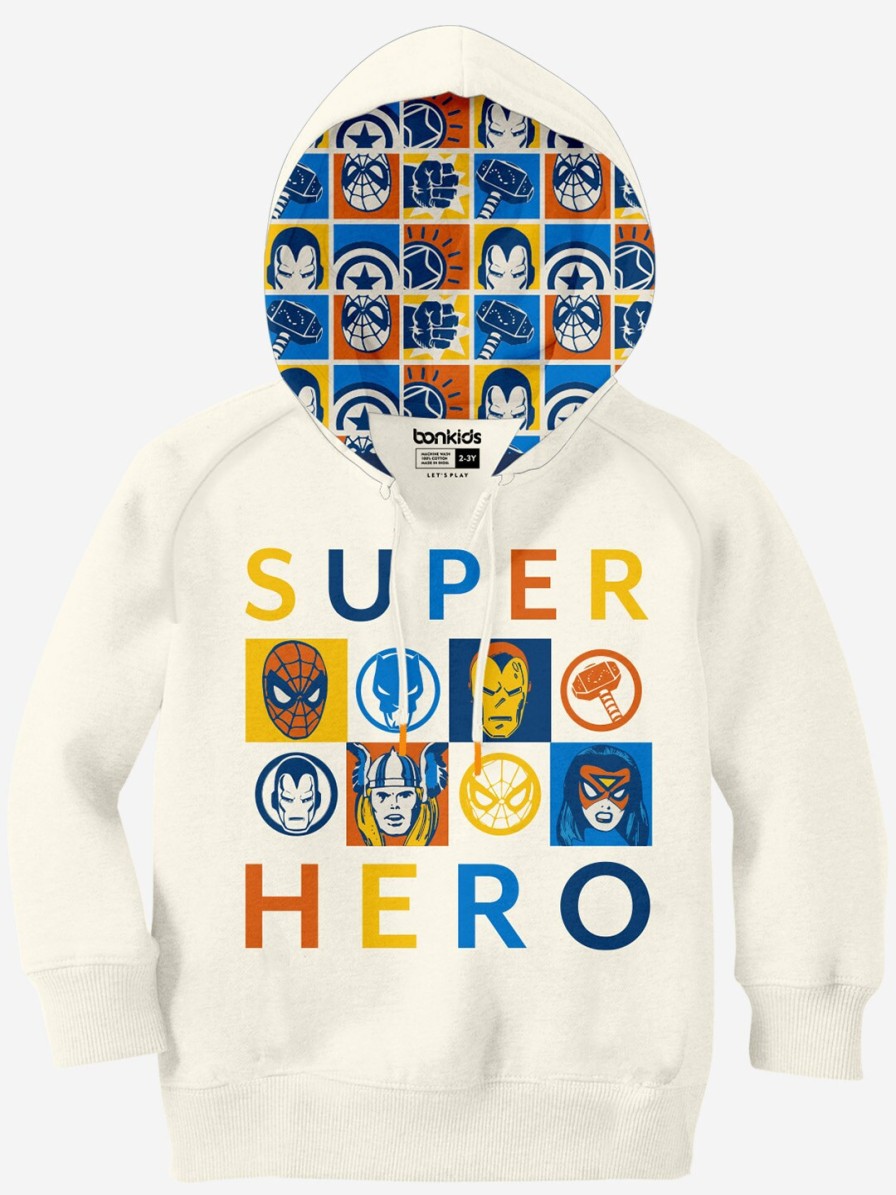 Kids BONKIDS Jacket, Sweater & Sweatshirts | Buy Bonkids Boys Marvel Printed Hooded Cotton Sweatshirt - Apparel For Boys