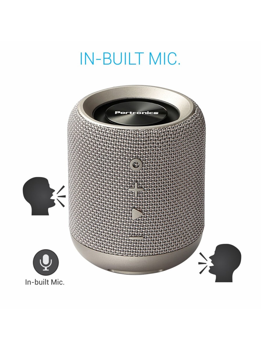 Men Portronics Speakers | Buy Portronics Grey Solid Portable Bluetooth Speaker - Accessories For Unisex