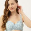 Women Leading Lady Bra | Buy Leading Lady Blue & White Floral Print Wirefree Lightly Padded Full Coverage Push Up Bra - Apparel For Women