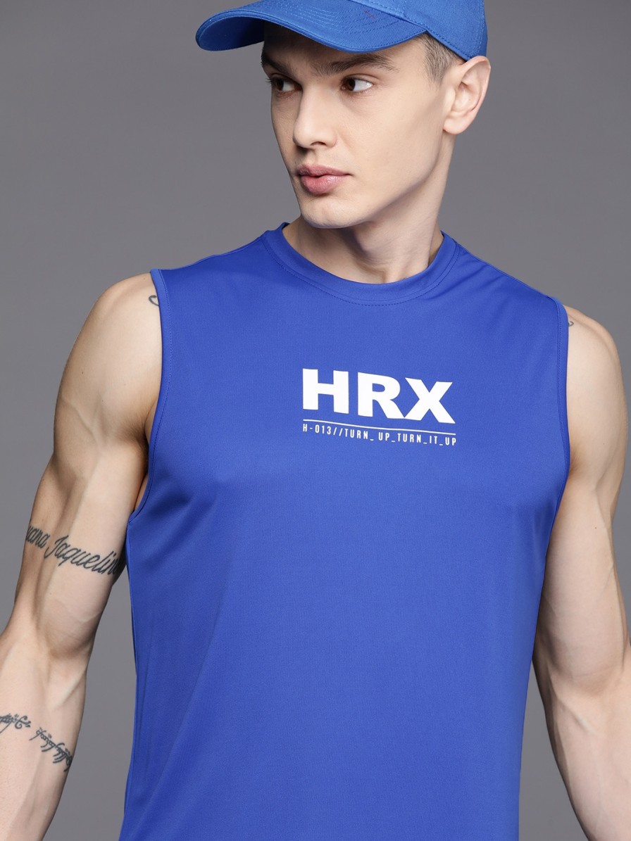 Men HRX by Hrithik Roshan Active T-Shirts | Buy Hrx By Hrithik Roshan Brand Logo Print Rapid Dry Training Sleeveless T Shirt - Apparel For Men