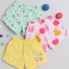 Kids BUMZEE Skirts & Shorts | Buy Bumzee Infant Girls Pack Of 3 Conversational Printed Mid Rise Cotton Shorts - Apparel For Girls