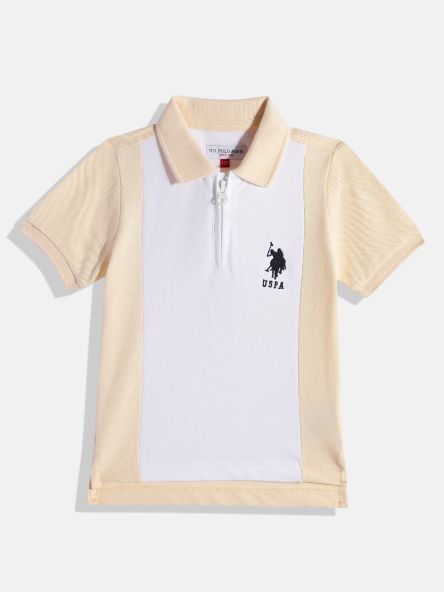 Kids U.S. Polo Assn. Kids U.S. Polo Assn. Kids | Buy U.S. Polo Assn. Kids Boys Colourblocked Polo Collar Pure Cotton T Shirt - Apparel For Boys