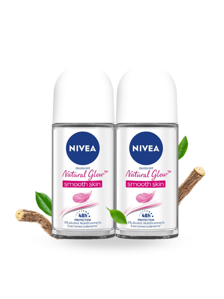 Men Nivea Deodorants | Buy Nivea Women Set Of 2 Natural Glow Smooth Skin Roll On Deodorants 50 Ml Each - Personal Care For Women