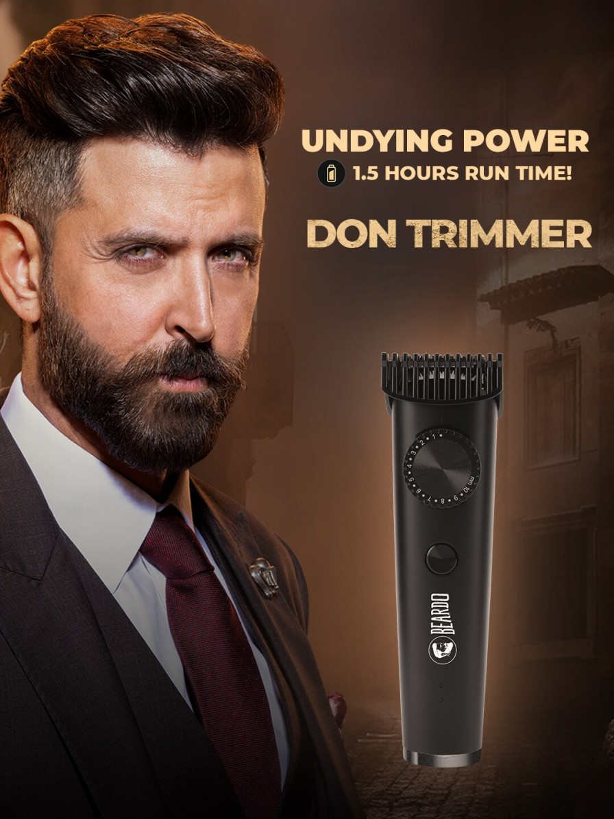 Men BEARDO Trimmers | Buy Beardo Men Pr2633 Don Trimmer With 1.5 Hour Runtime & 20 Length Settings Black - Personal Care For Men