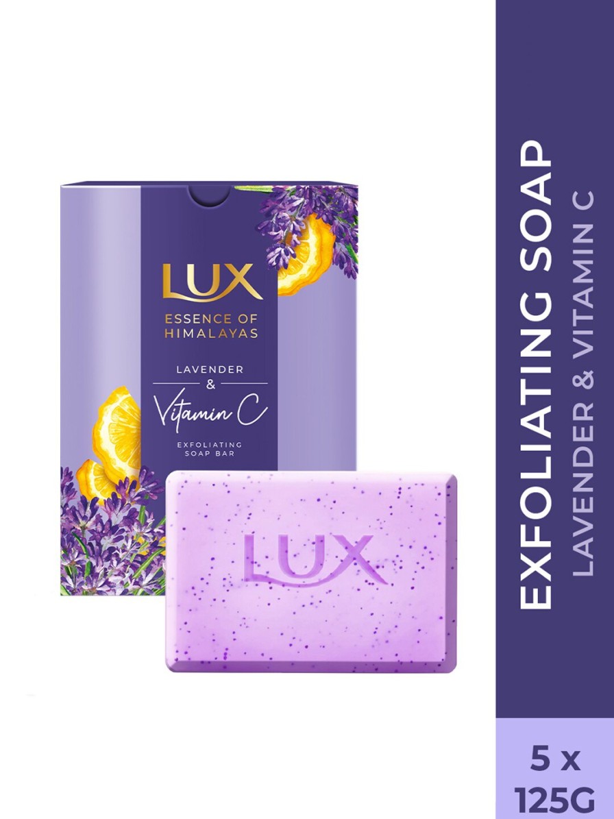 Women LUX Skincare | Buy Lux Essence Of Himalayas Set Of 5 Lavender & Vitamin C Exfoliating Soap Bar 125G Each - Personal Care For Women