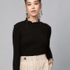 Women SASSAFRAS Tops | Buy Sassafras Black High Neck Cropped Top - Apparel For Women