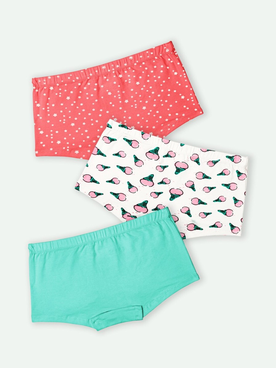 Kids ariel Innerwear & Thermals | Buy Ariel Girls Pack Of 3 Printed Mid Rise Boy Shorts - Apparel For Girls