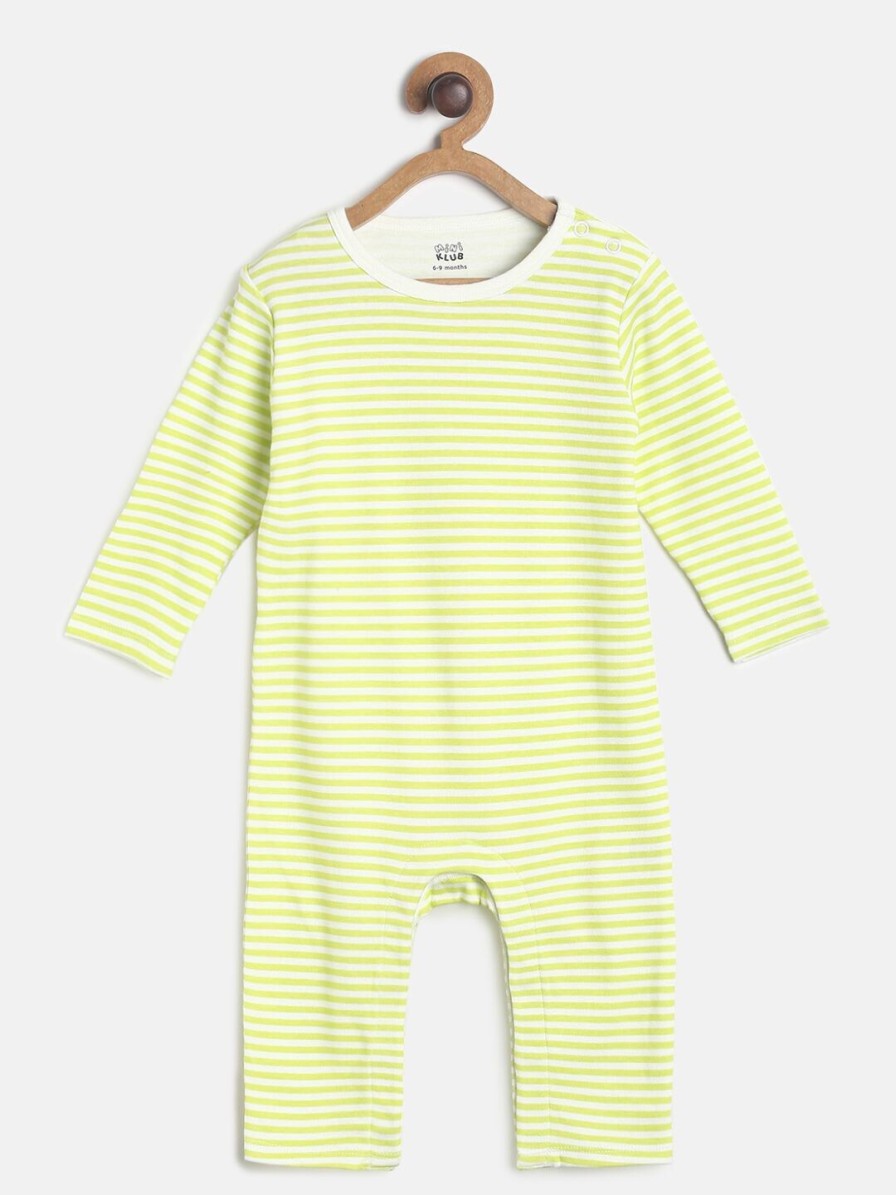 Kids MINI KLUB Rompers & Sleepsuits | Buy Mini Klub Infant Boys Striped Round Neck Pure Cotton Rompers With Jacket - Apparel For Boys