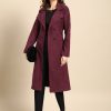 Women Athena Jackets & Coats | Buy Athena Women Suede Overcoat With Belt - Apparel For Women