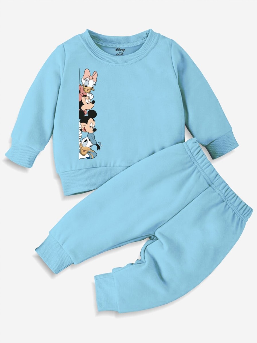 Kids Minicult Clothing Sets | Buy Minicult Kids Mickey & Friends Printed Sweatshirt And Joggers - Apparel For Unisex Kids