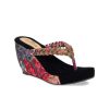 Kids ZAPATOZ Heels | Buy Zapatoz Girls Red & Blue Printed Pu Ethnic Wedge Heels Sandals - Footwear For Girls