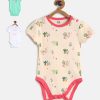 Kids MINI KLUB Bodysuits | Buy Mini Klub Infant Girls Pack Of 3 Printed Pure Cotton Bodysuits - Apparel For Girls