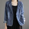 Women StyleCast Jackets | Buy Stylecast Blue Lapel Collar Cotton Denim Jacket - Apparel For Women