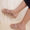 Women DressBerry Flats | Buy Dressberry Women Nude Coloured Textured Open Toe Flats With Laser Cuts - Footwear For Women