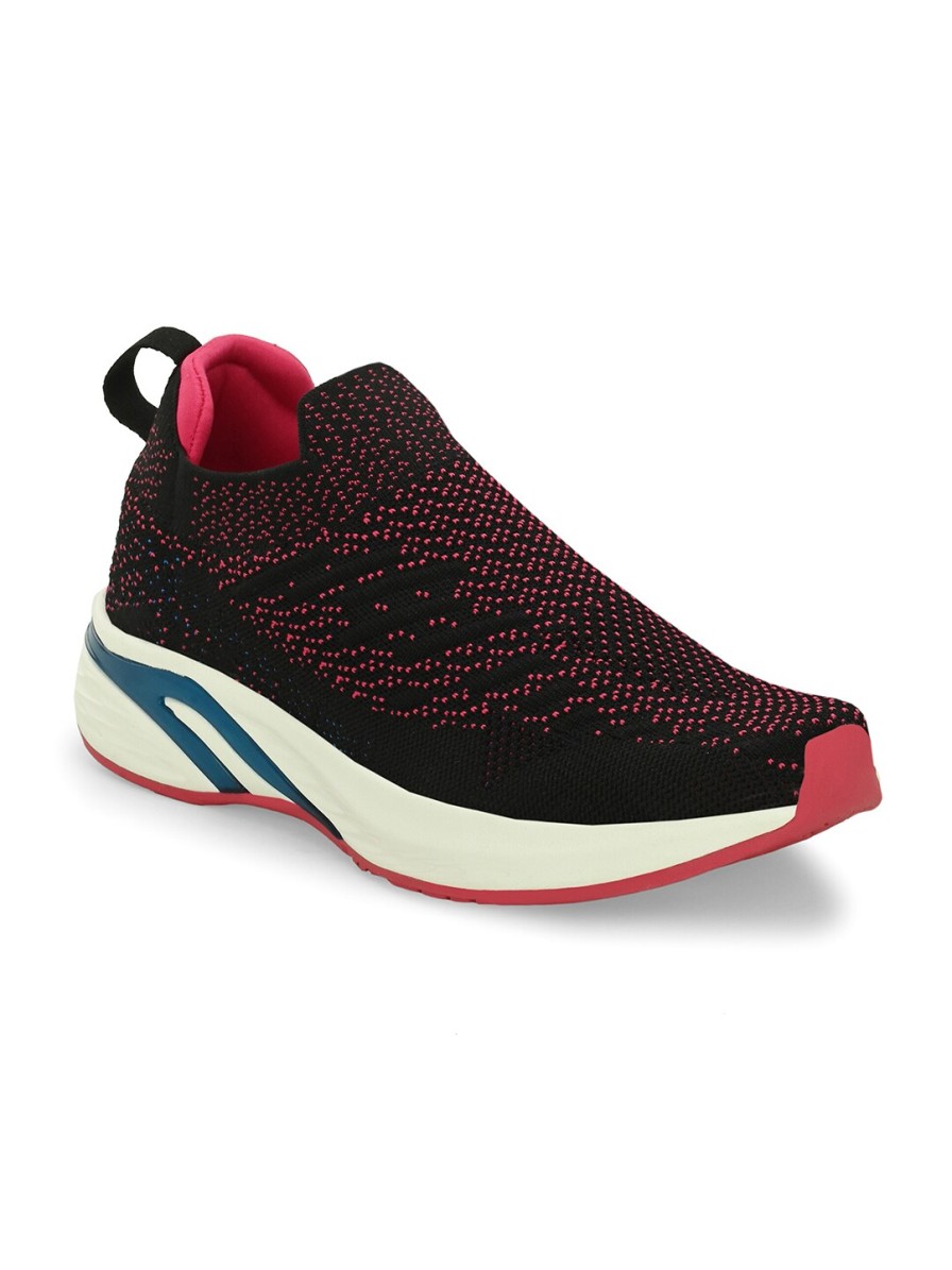 Women HRX by Hrithik Roshan Sports Shoes & Floaters | Buy Hrx By Hrithik Roshan Women Black & Fuchsia Slip On Walking Shoes - Footwear For Women