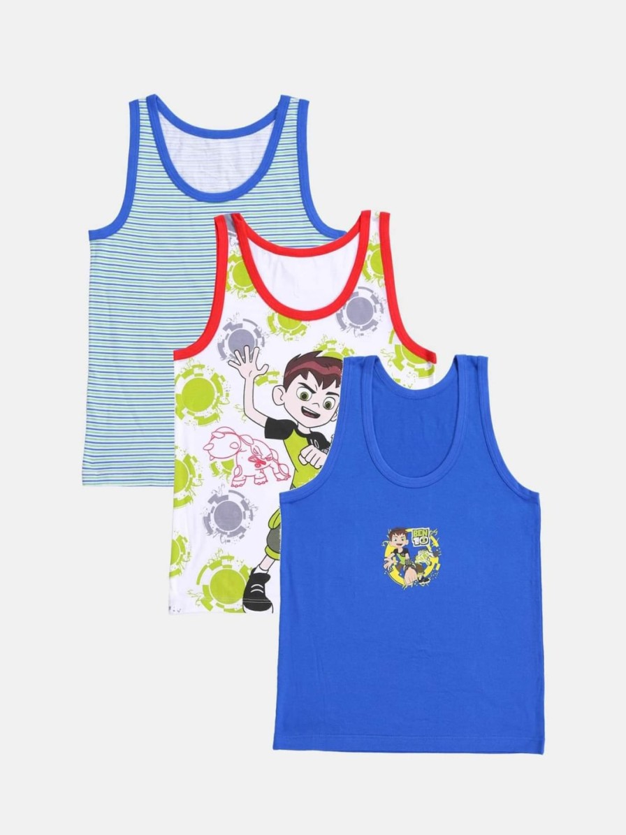 Kids Bodycare Kids Innerwear & Thermals | Buy Bodycare Kids Boys Pack Of 3 Assorted Ben 10 Printed Innerwear Vests Kia9303 Pk001 - Apparel For Boys