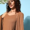 Women ETC Sleepwear & Loungewear | Buy Etc Brown Pure Cotton Night Suit With Shrug - Apparel For Women