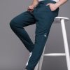 Men WROGN Track Pants & Shorts | Buy Wrogn Men Teal Blue Slim Fit Solid Cropped Joggers With Printed Details - Track Pants For Men 11361924 | Myntra