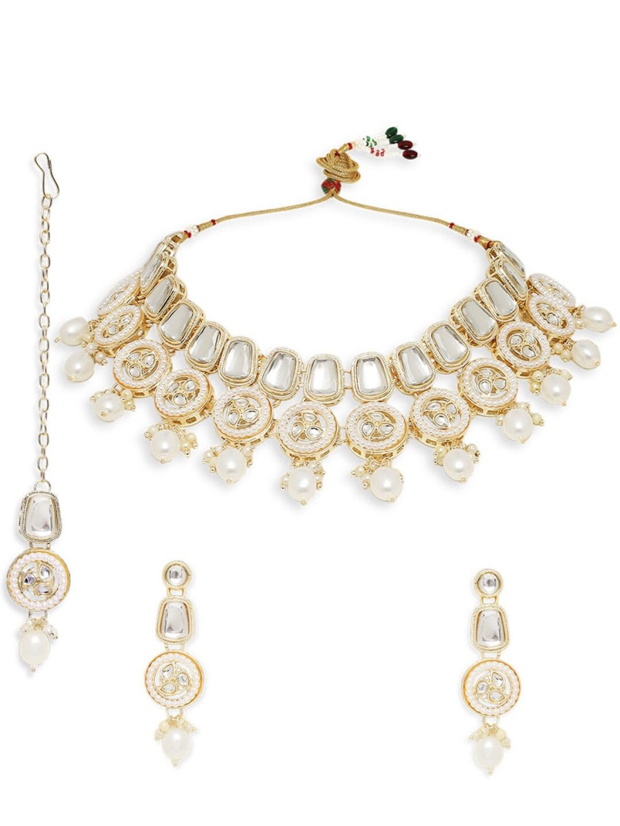 Women OOMPH Fashion Jewellery | Buy Oomph Kundan Jewellery Set With Maangtikka - Accessories For Women