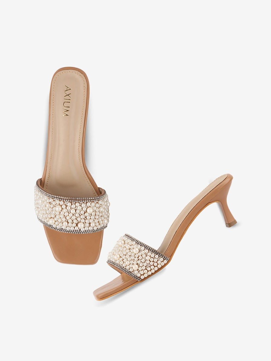 Women AXIUM Heels | Buy Axium Embellished Party Kitten Heels - Footwear For Women